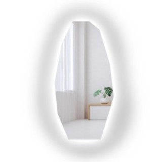 Decoratieve spiegel met scherpe organische vorm en verlichting - PIRYT LED