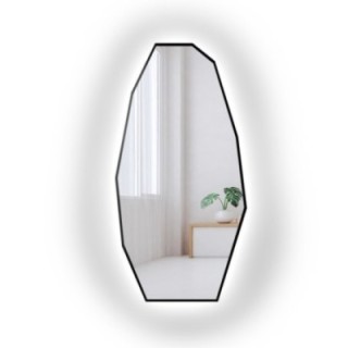 Decoratieve spiegel met scherpe organische vorm in lijst met verlichting - PIRYT IN LED FRAME