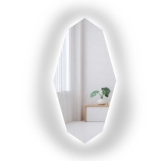 Decoratieve spiegel met scherpe organische vorm en verlichting - RIOLIT LED