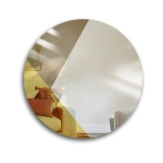 Ronde decoratieve spiegel gekleurd paneel goud en brons - RONI