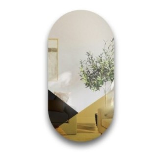 Exclusieve ovale decoratieve spiegel in zwart en goud - ROYAL