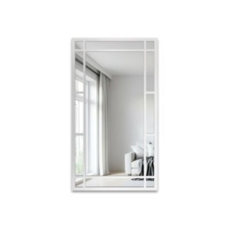 Loft spiegel met raamwerk in een wit frame - SET