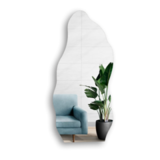 Decoratieve half-ovale spiegel met een organische vorm - AURO 2