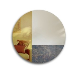 Decoratief rond spiegelkleurig paneel - bruin en verouderd - TOMI