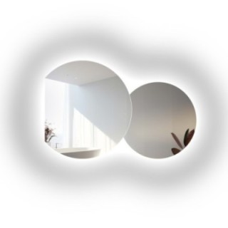 Set ronde dubbelgeslepen spiegels met verlichting - UNIVERSE CUT LED II
