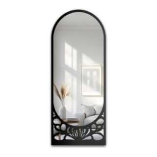 Halfovale spiegel met opengewerkt MDF-decor – VERONELLE ARDELLA 80x200