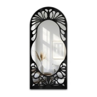 Halfovaal spiegel met opengewerkt MDF-decor – VERONELLE FIORE 90X200