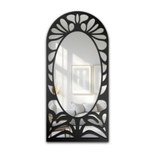 Halfovale spiegel met opengewerkt MDF-decor – VERONELLE ROSAVA 95x200
