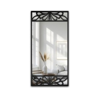 Rechthoekige spiegel met opengewerkt MDF-decor – VERONELLE SERENEO 100x200