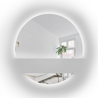 Ronde badkamerspiegel in twee delen met WIRO LED verlichting