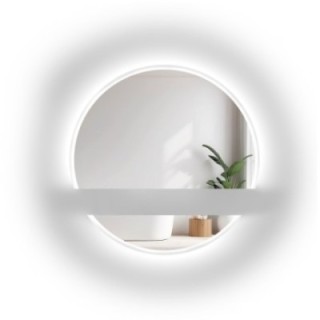 Ronde badkamerspiegel in twee delen met verlichting WIRO LED II