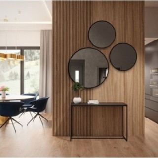 Set van drie ronde spiegels in mdf slanke lijst - FITRI II
