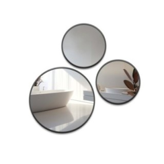 Set van drie ronde spiegels in mdf slanke lijst - FITRI II