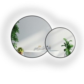 Ronde spiegelset in mdf slim frame spiegel met verlichting - DOTTI LED