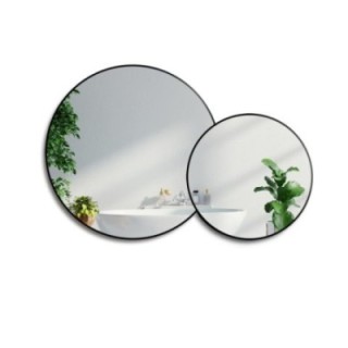 Ronde spiegel in mdf smalle lijst - DOTTI