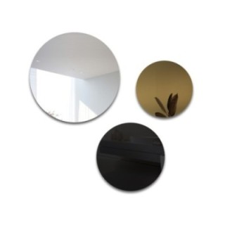 Set van drie decoratieve cirkels zwart lak en goud paneel - GOLDI