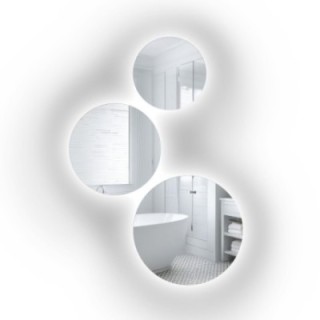 Set van drie ronde spiegels met verlichting - TRES LED