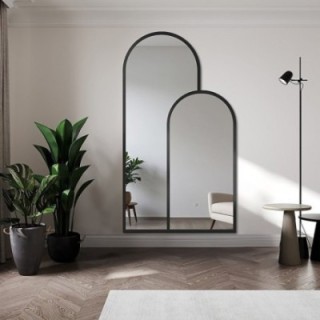Dubbele semi-ovale spiegel in mdf lijst - MURAN