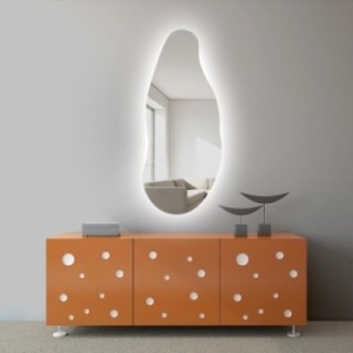 Decoratieve spiegel met organische vorm en verlichting - BARYT LED