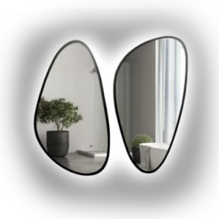Set van twee onregelmatige spiegels in lijst met verlichting - SELENIT IN LED FRAME