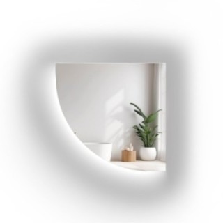 Kwartronde badkamerspiegel met verlichting - KWART LED