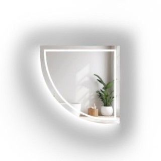 Kwartcirkel badkamerspiegel met verlichting - KWART LED II