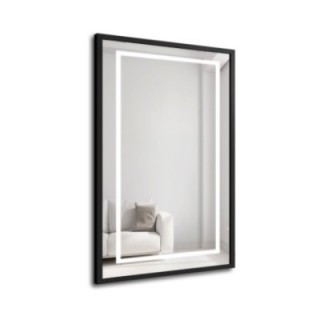 Spiegel in zwart frame met verlichting - 1503 LED I - kleur frame naar keuze