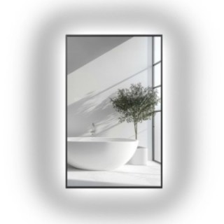 Spiegel in zwart frame met verlichting - 1503 LED - kleur frame naar keuze