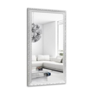 Spiegel in witte decoratieve houten lijst - 5004001