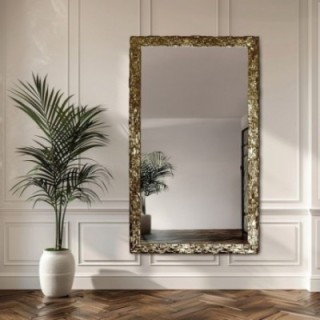 Luxe wandspiegel in rijkelijk versierde gouden lijst - 9003001