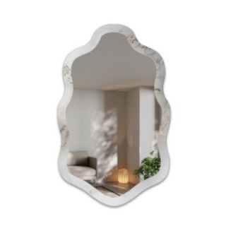Onregelmatige spiegel op wit-goud marmer – MARBLE CALANTHE