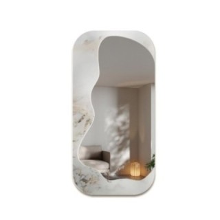 Onregelmatige spiegel op wit-goud marmer – MARBLE ZARI