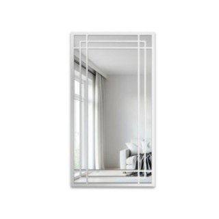 Loft spiegel met raamwerk in een wit frame - BERNARD