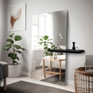 Moderne staande rechthoekige spiegel met plank - AGIS SHELF