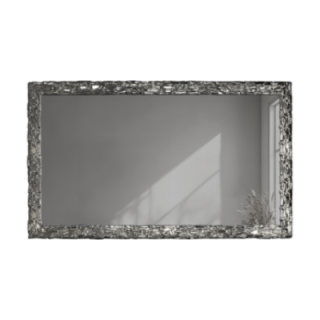 Elegante wandspiegel in zilveren lijst met grafiet paneel - CLAUDE GRAPHITE