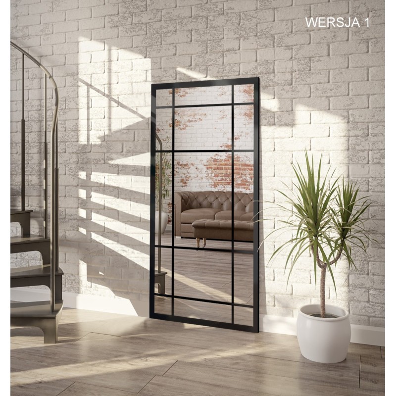 Loft spiegel met raamwerk - ALEKSANDER - lijstkleur naar keuze