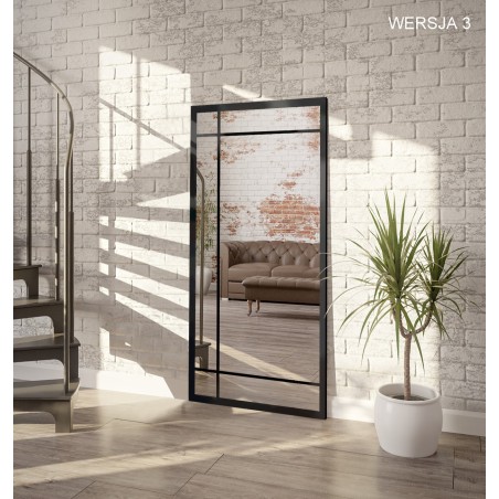 Loft spiegel met raamwerk - ALEKSANDER - lijstkleur naar keuze