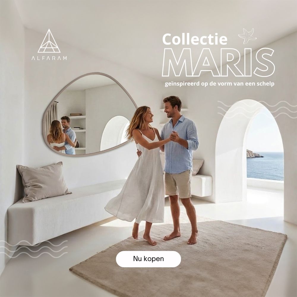 We hebben het ruisen van de zeegolven en de zomerzon gevangen in de unieke, organische vorm van de spiegels uit de nieuwe collectie MARIS. Voel de sfeer van een zomer aan zee in je eigen interieur!