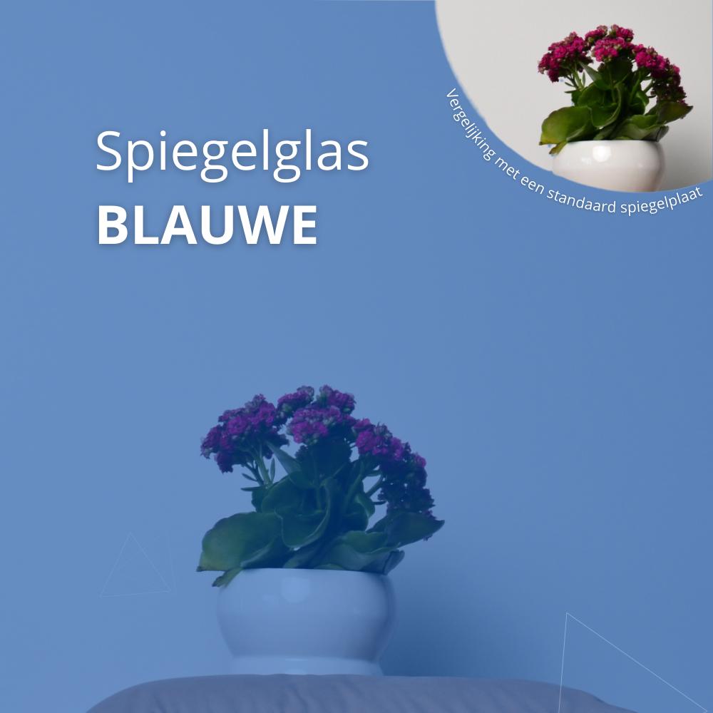 Blauw spiegelglas